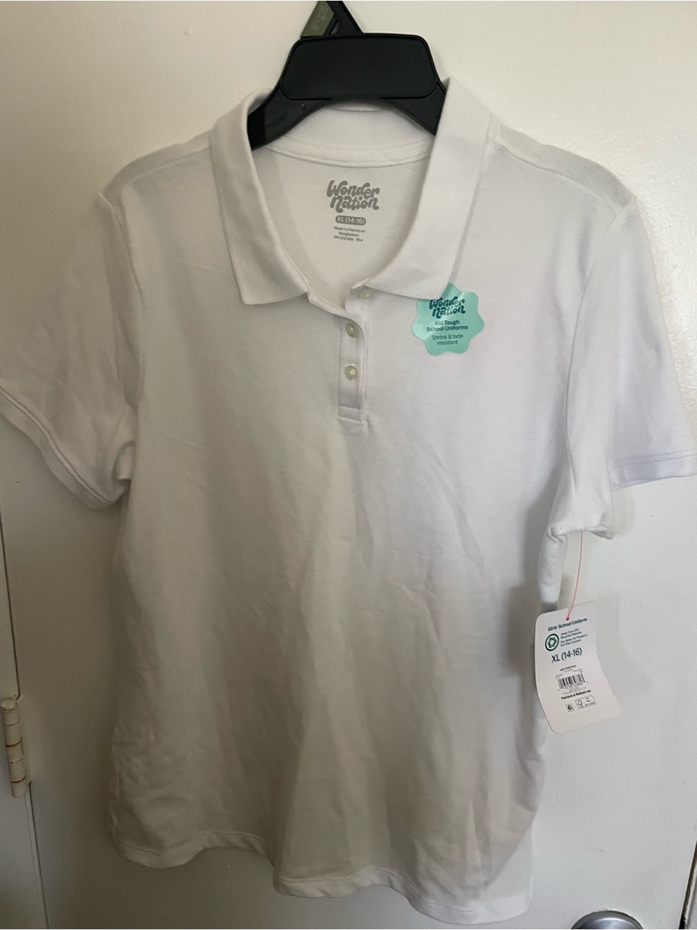 wonder nation White Girls' Short-Sleeve School Uniform Polo